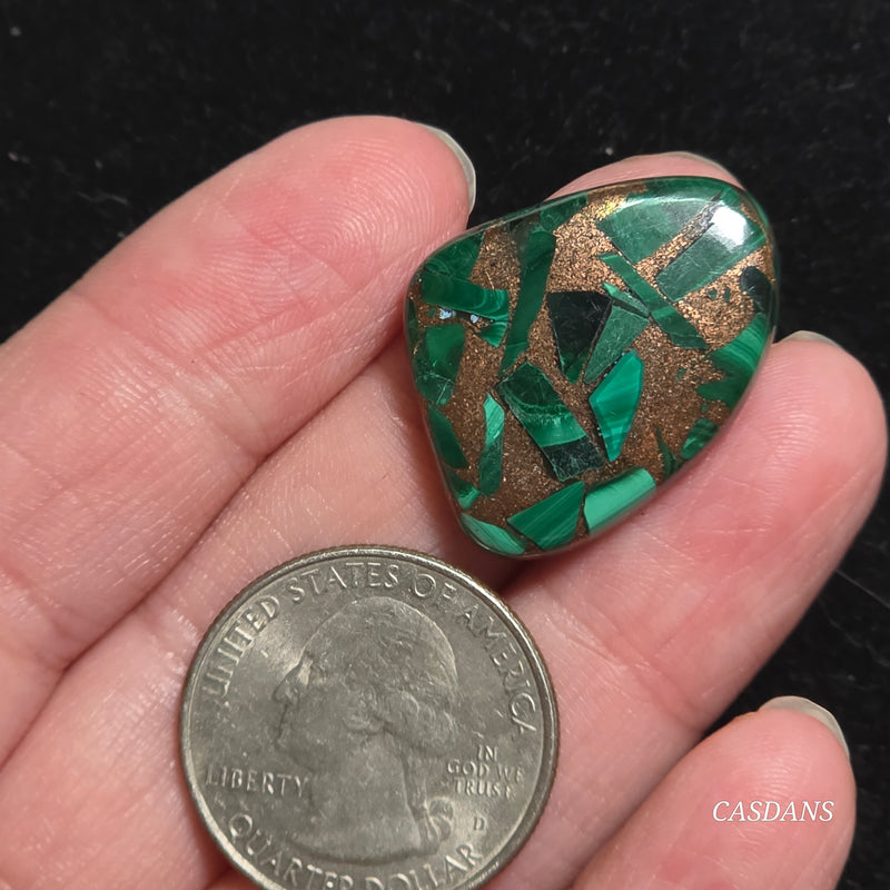 Malachite Copper Composite Cabochon