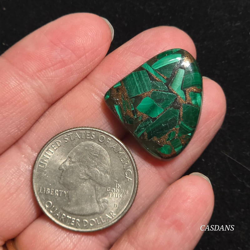 Malachite Copper Composite Cabochon