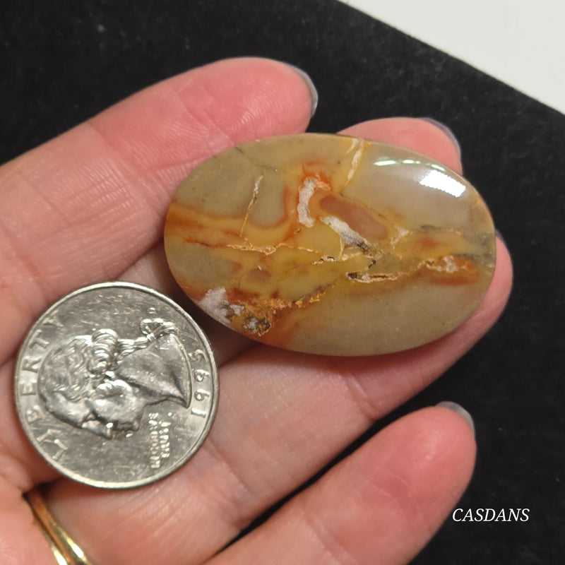 Patterned Java Jasper Cabochon