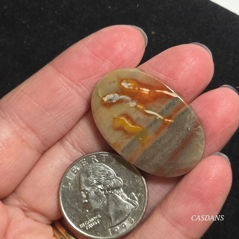 Patterned Java Jasper Cabochon