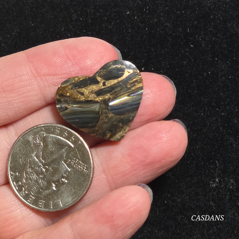 Dream Weaver Composite Heart Cabochon (Contains Mother of Pearl and Abalone Shell)