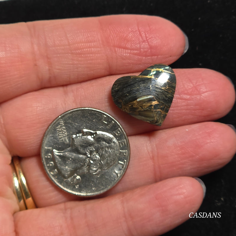 Dream Weaver Composite Heart Cabochon (Contains Mother of Pearl and Abalone Shell)