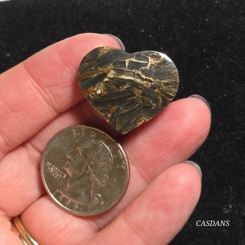 Dream Weaver Composite Heart Cabochon (Contains Mother of Pearl and Abalone Shell)