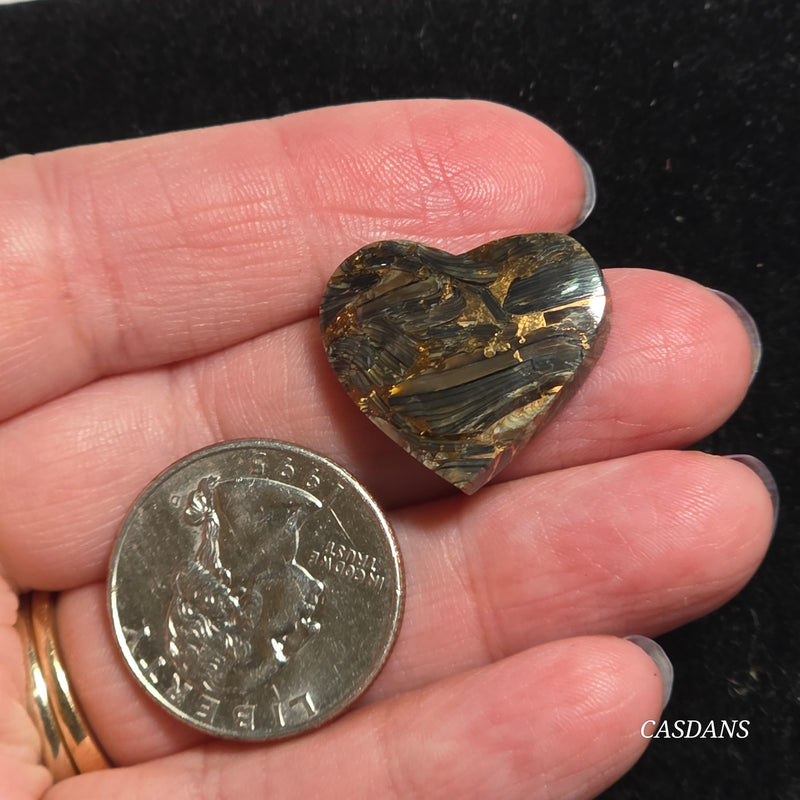 Dream Weaver Composite Heart Cabochon (Contains Mother of Pearl and Abalone Shell)