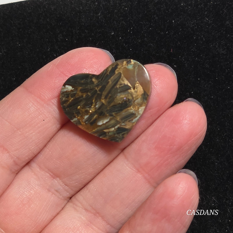 Dream Weaver Composite Heart Cabochon (Contains Mother of Pearl and Abalone Shell)