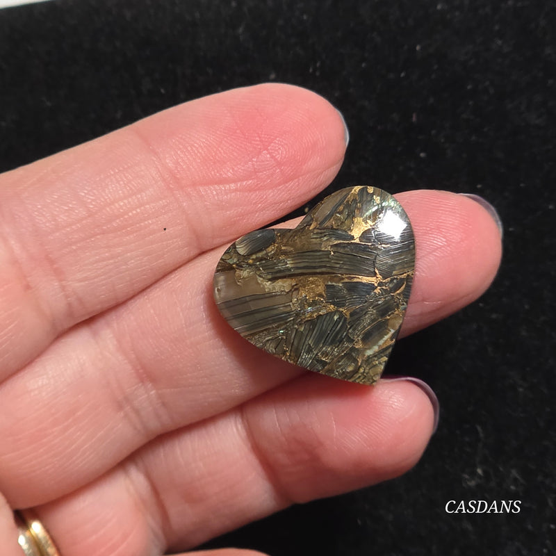 Dream Weaver Composite Heart Cabochon (Contains Mother of Pearl and Abalone Shell)