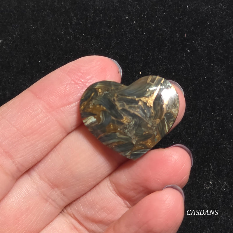 Dream Weaver Composite Heart Cabochon (Contains Mother of Pearl and Abalone Shell)