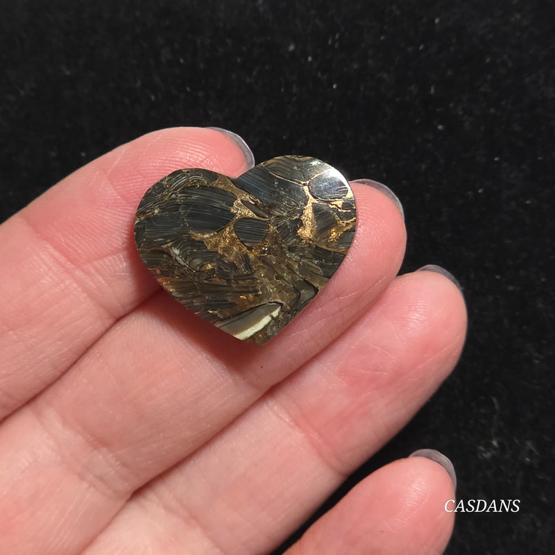 Dream Weaver Composite Heart Cabochon (Contains Mother of Pearl and Abalone Shell)