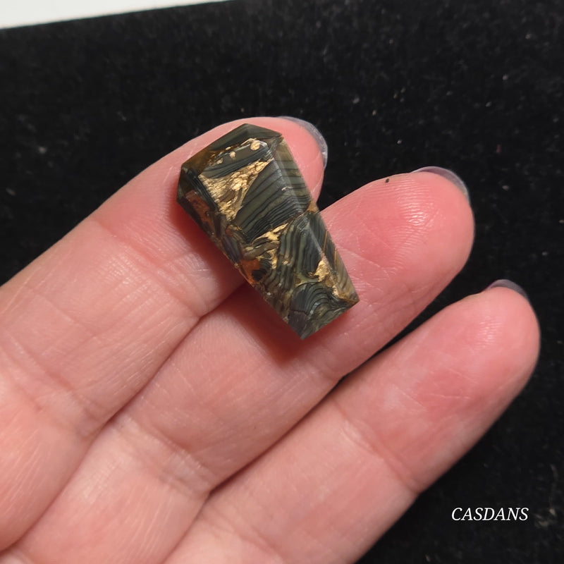 Dream Weaver Composite Coffin Cabochon (Contains Mother of Pearl and Abalone Shell)