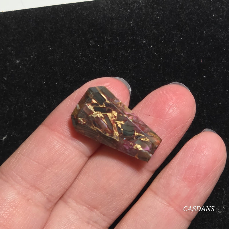 Dream Weaver Composite Coffin Cabochon (Contains Mother of Pearl and Abalone Shell)