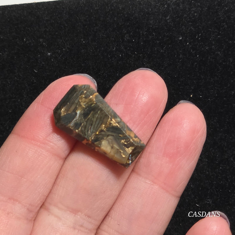 Dream Weaver Composite Coffin Cabochon (Contains Mother of Pearl and Abalone Shell)