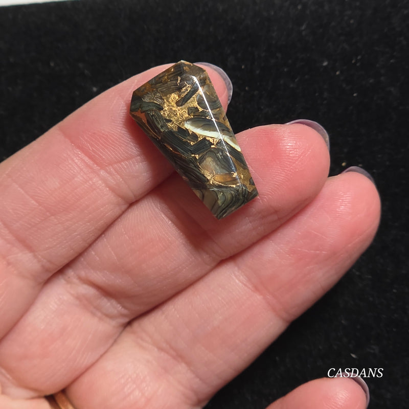 Dream Weaver Composite Coffin Cabochon (Contains Mother of Pearl and Abalone Shell)