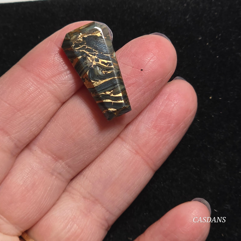 Dream Weaver Composite Coffin Cabochon (Contains Mother of Pearl and Abalone Shell)