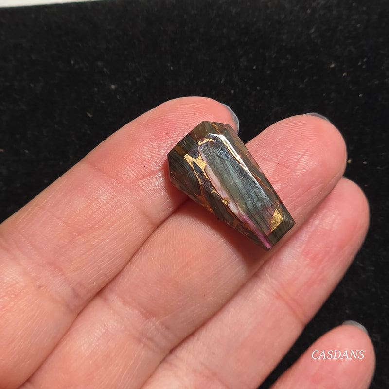 Dream Weaver Composite Coffin Cabochon (Contains Mother of Pearl and Abalone Shell)