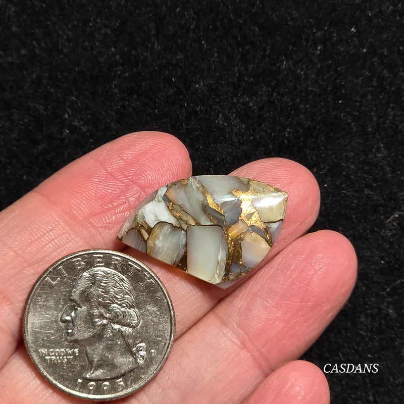 Dream Weaver Composite Cabochon (Contains Mother of Pearl and Abalone Shell)