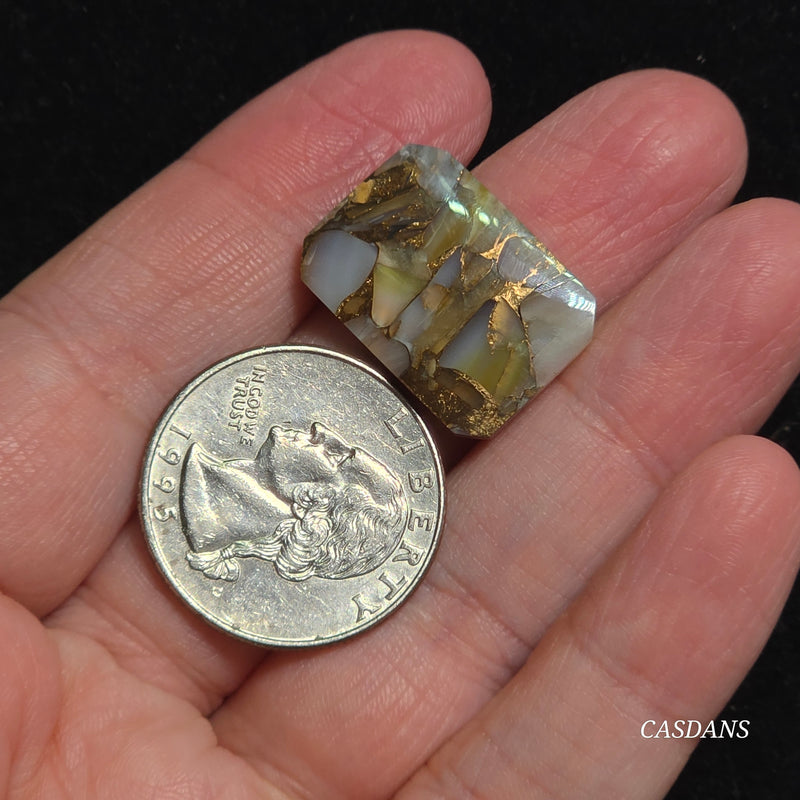 Dream Weaver Composite Cabochon (Contains Mother of Pearl and Abalone Shell)