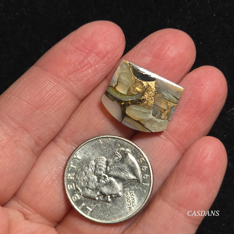 Dream Weaver Composite Cabochon (Contains Mother of Pearl and Abalone Shell)