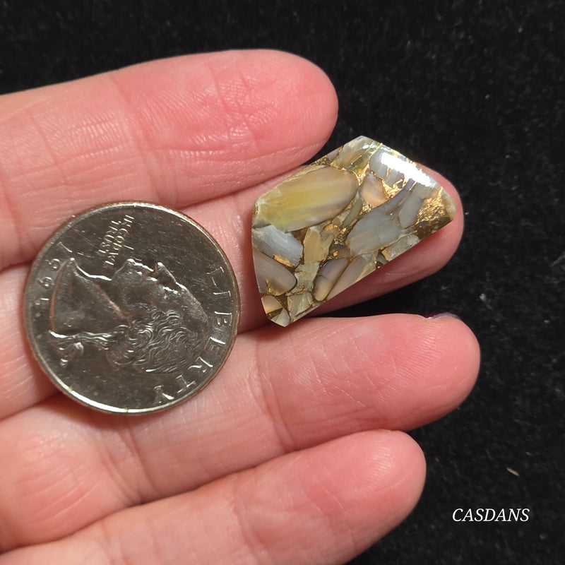 Dream Weaver Composite Cabochon (Contains Mother of Pearl and Abalone Shell)
