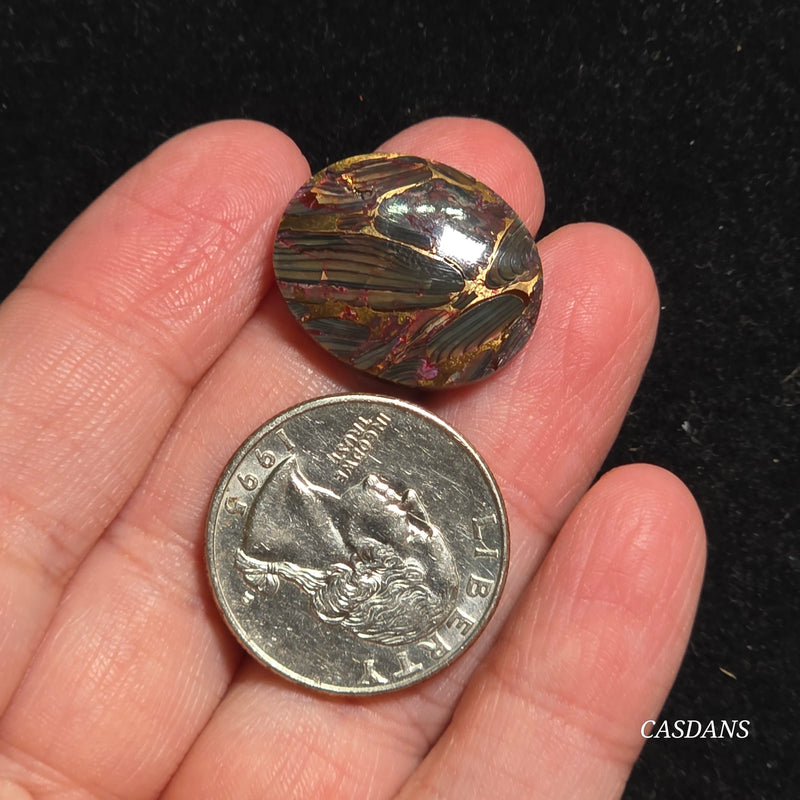 Dream Weaver Composite Cabochon (Contains Mother of Pearl and Abalone Shell)
