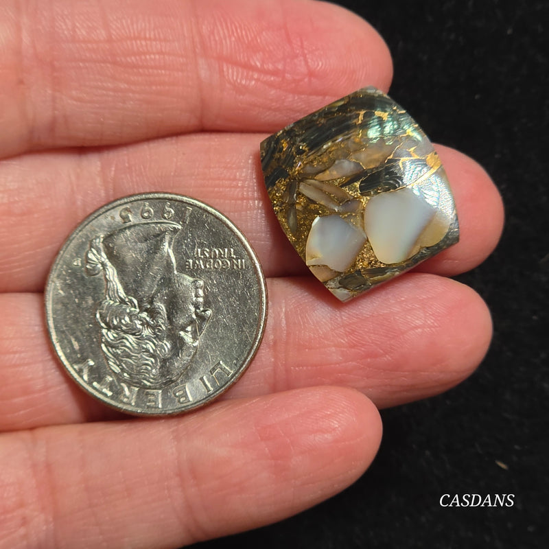 Dream Weaver Composite Cabochon (Contains Mother of Pearl and Abalone Shell)