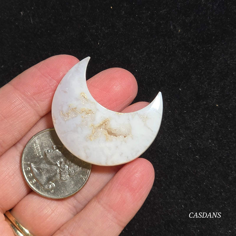 Druzy Snow Agate Moon