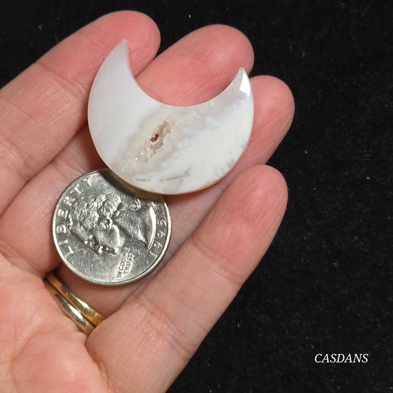 Druzy Snow Agate Moon