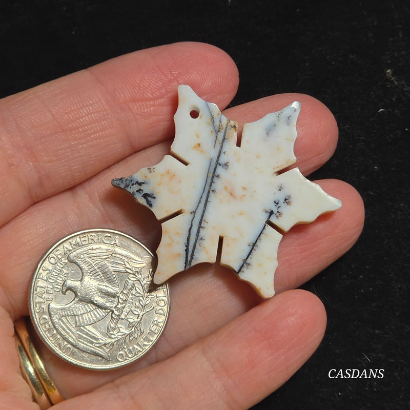 Dendritic Agate Snowflake (Drilled)