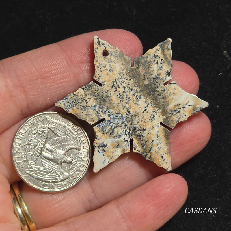 Dendritic Agate Snowflake (Drilled)