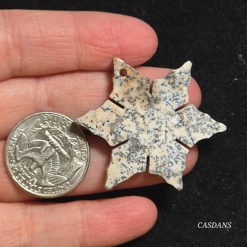 Dendritic Agate Snowflake (Drilled)