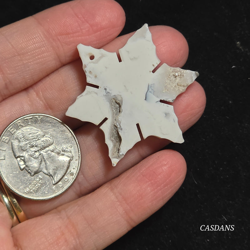 Dendritic Agate Snowflake (Drilled)