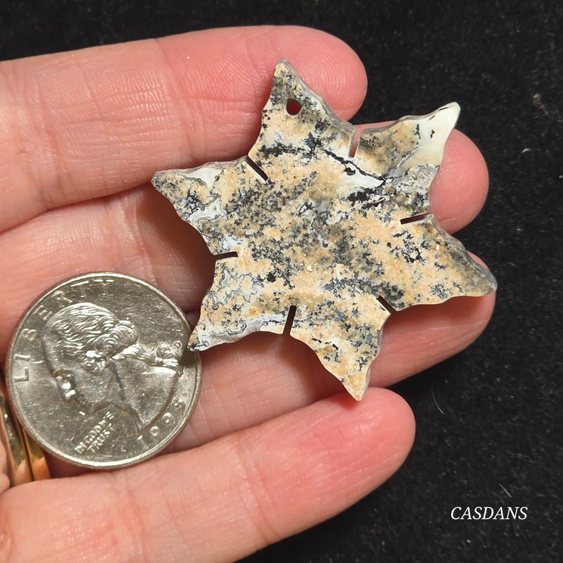 Dendritic Agate Snowflake (Drilled)