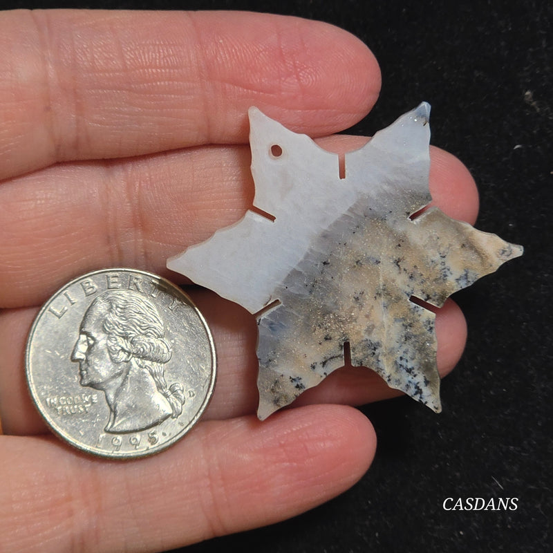 Dendritic Agate Snowflake (Drilled)