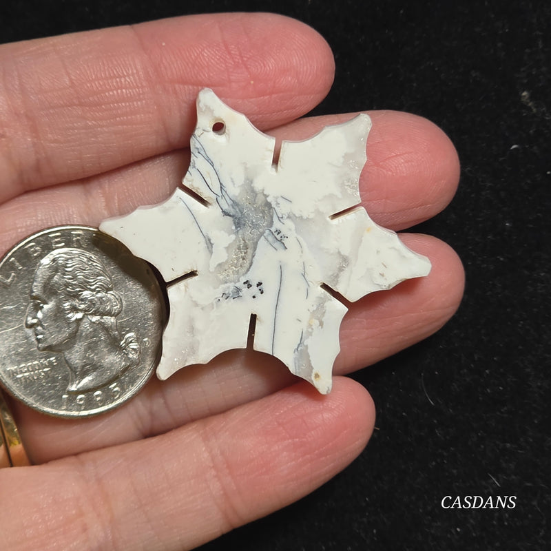Dendritic Agate Snowflake (Drilled)