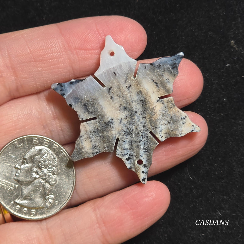 Dendritic Agate Snowflake (Drilled)