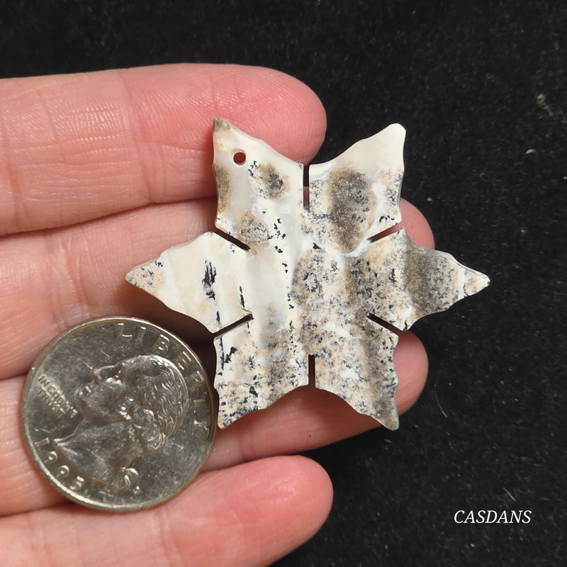 Dendritic Agate Snowflake (Drilled)