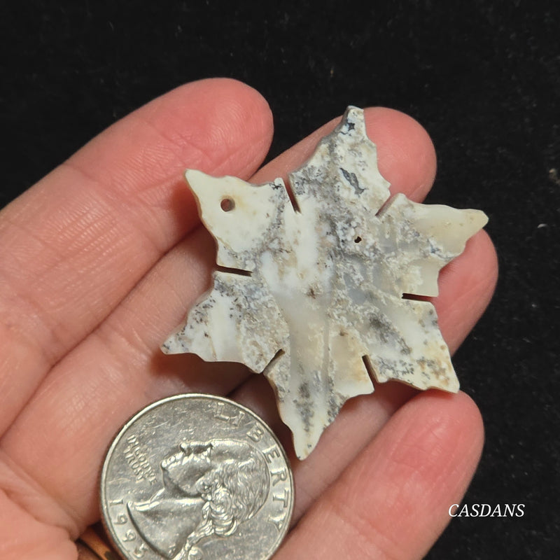 Dendritic Agate Snowflake (Drilled)