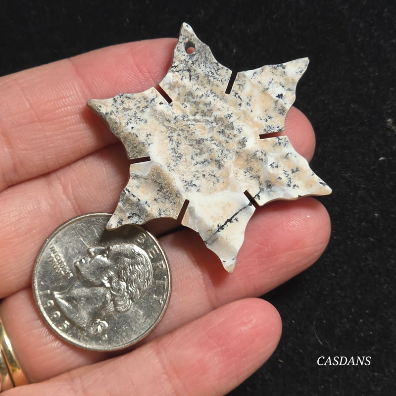 Dendritic Agate Snowflake (Drilled)
