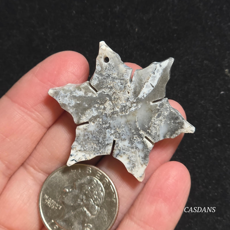 Dendritic Agate Snowflake (Drilled)