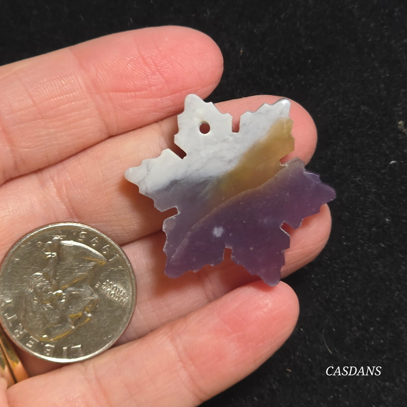 Purple Chalcedony Snowflake (Drilled)