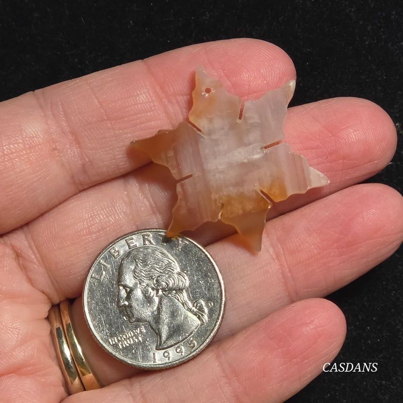Carnelian Agate Snowflake (Drilled)