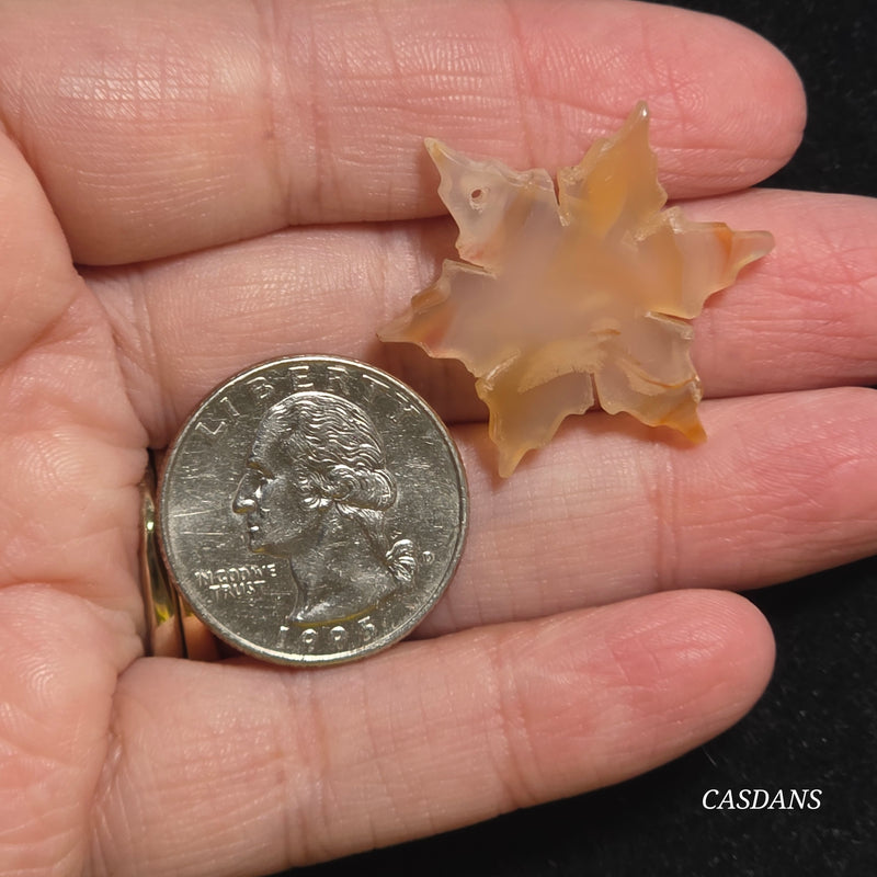 Carnelian Agate Snowflake (Drilled)