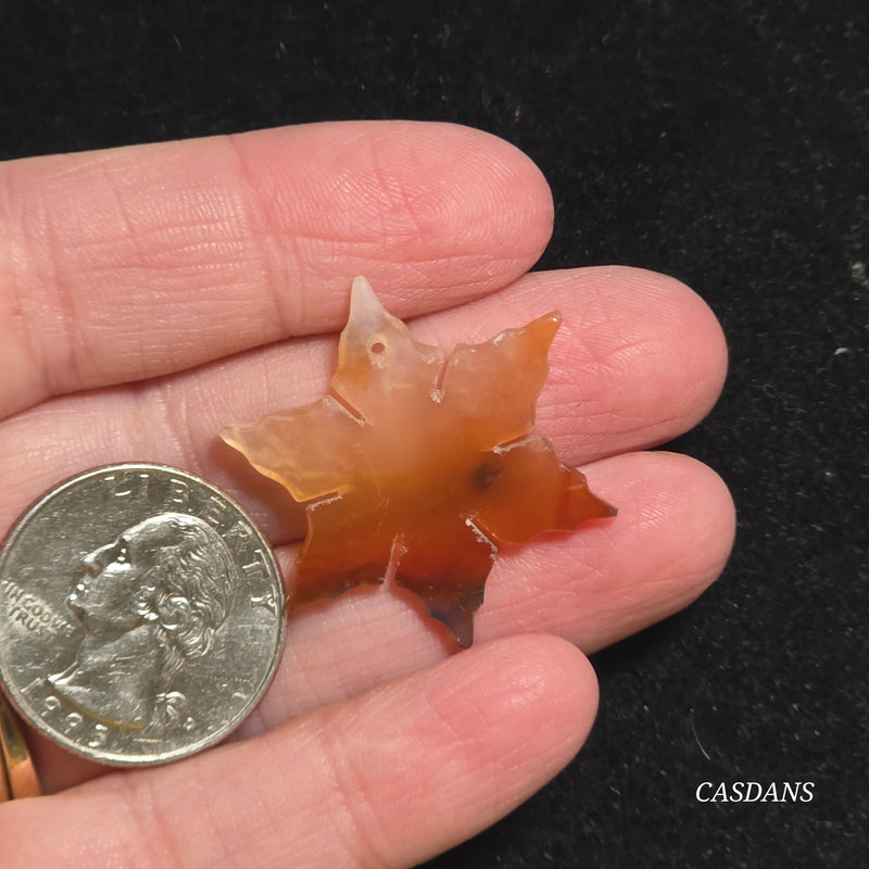 Carnelian Agate Snowflake (Drilled)
