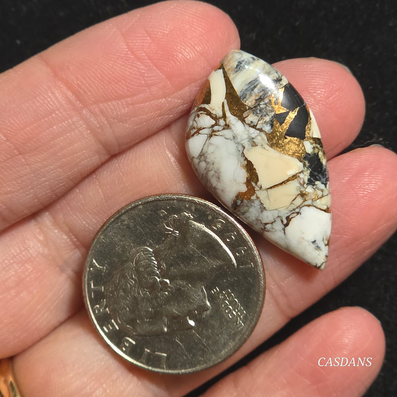 White Buffalo Bronze Composite Cabochon