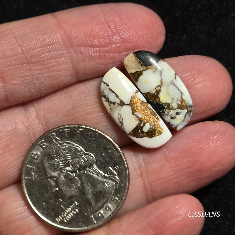 White Buffalo Bronze Composite Cabochon