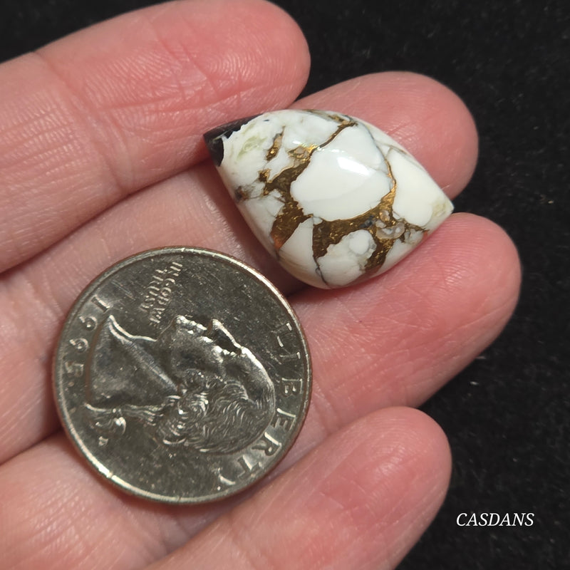 White Buffalo Bronze Composite Cabochon