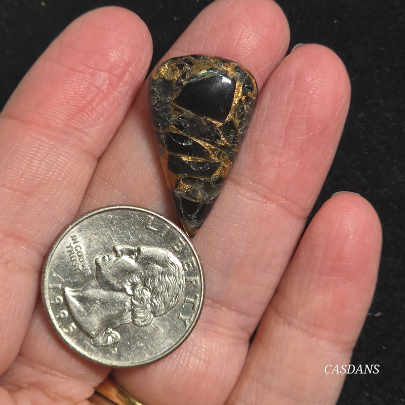 Obsidian Bronze Composite Cabochon