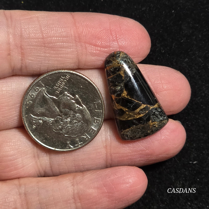 Obsidian Bronze Composite Cabochon