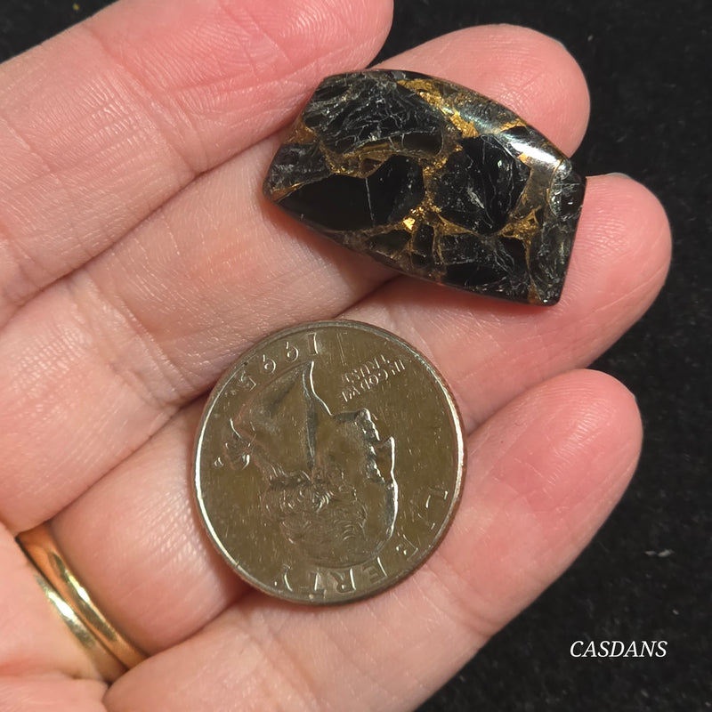 Obsidian Bronze Composite Cabochon