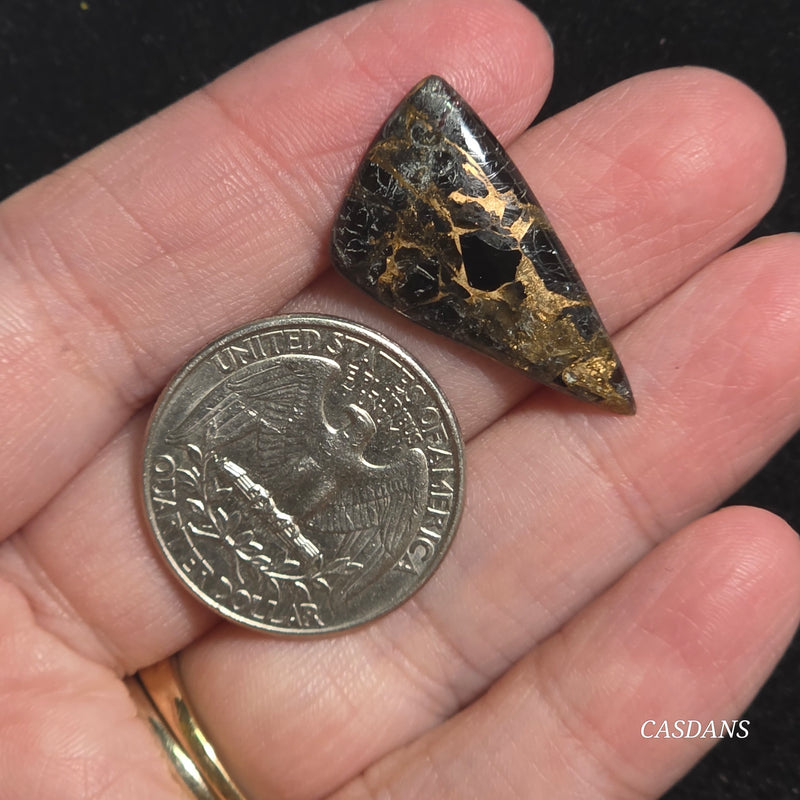 Obsidian Bronze Composite Cabochon