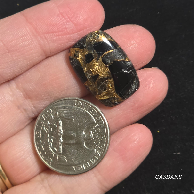 Obsidian Bronze Composite Cabochon